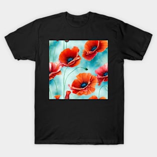 Watercolor poppy flower T-Shirt